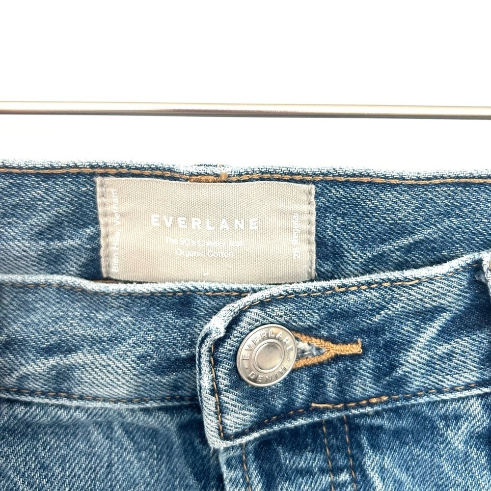 Everlane 90's Cheeky Denim Jeans High Waist Straight Leg Button Blue Size 28 Reg - Picture 6 of 16